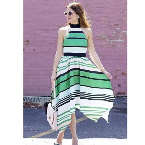 CANDYMINT HALTER DRESS BY TROUBADOUR - Picture 1 of 8